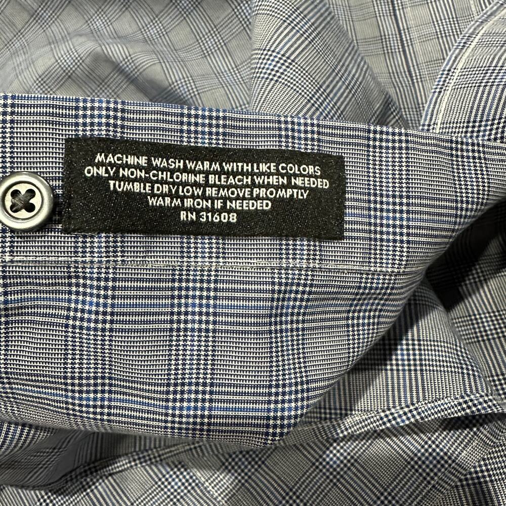 JOS A. BANK Navy Blue Striped Men's 100% Cotton Button Down Long Sleeve, Size XL - Picture 4 of 6